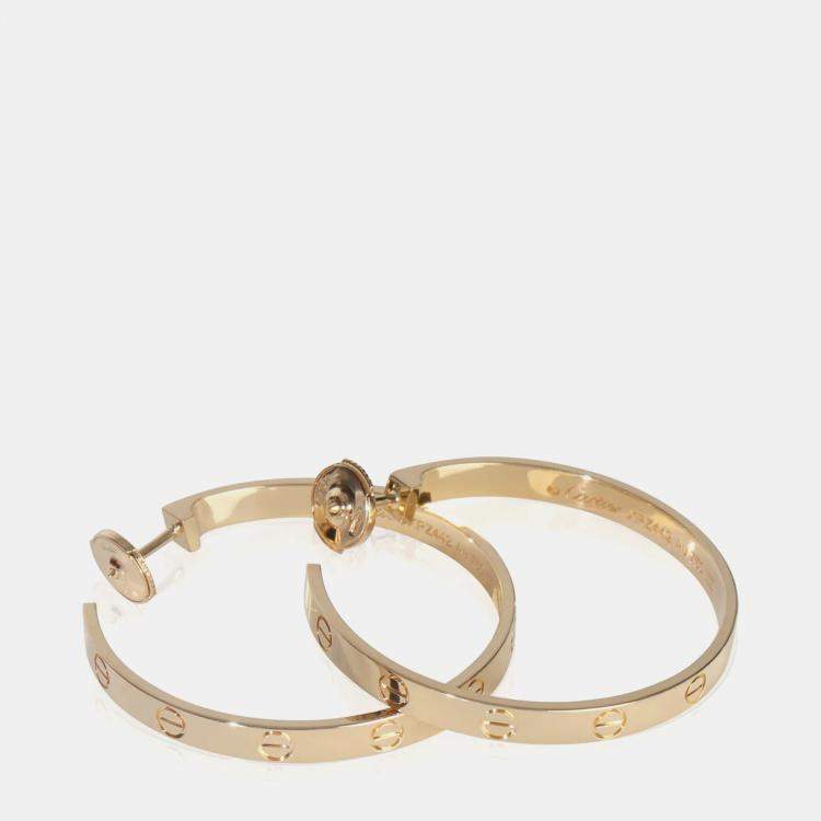 Pre Owned Cartier Love Large 18K Yellow Gold Hoop Earring