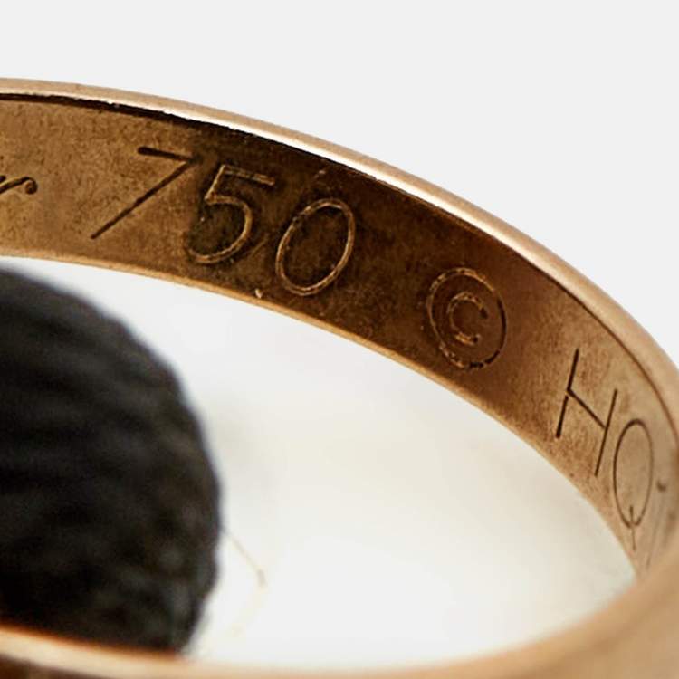 مملوكة مسبقًا Cartier Trinity 18k Three Tone Gold Black Cord Bracelet