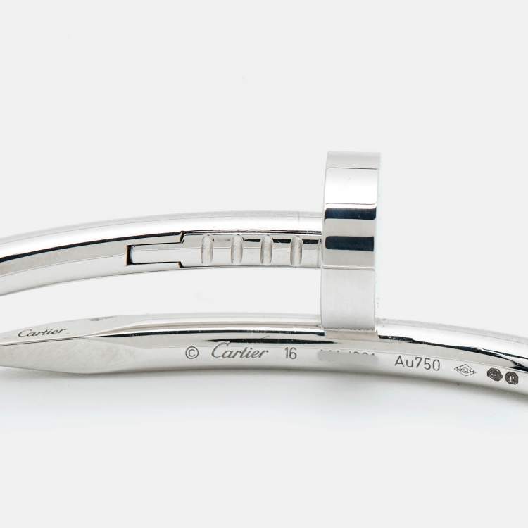 Pre Owned سوار كارتييه جاست أون كلو ذهب أب يض عيار 18 مقاس 16