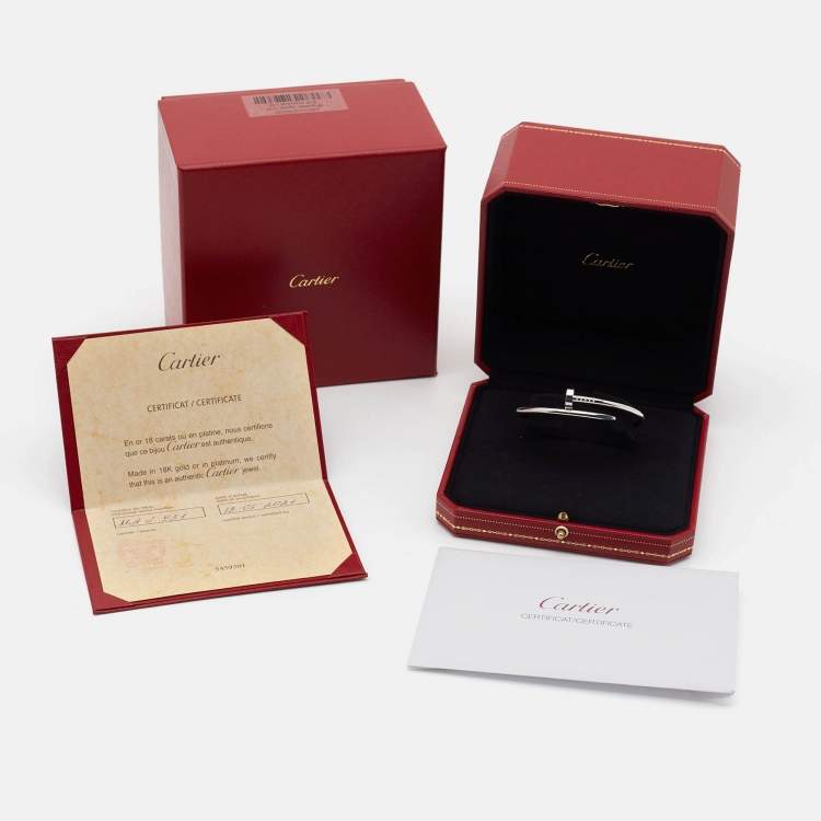 Pre Owned سوار كارتييه جاست أون كلو ذهب أبيض عيار 18 مقاس 16