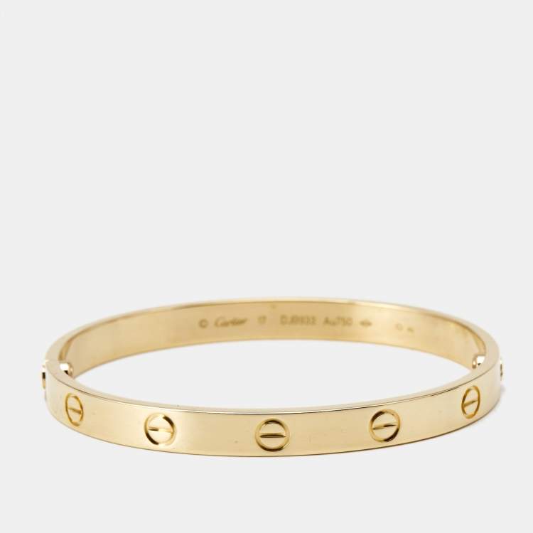 Pre Owned Cartier Love 18k Yellow Gold Classic Model Bracelet 17