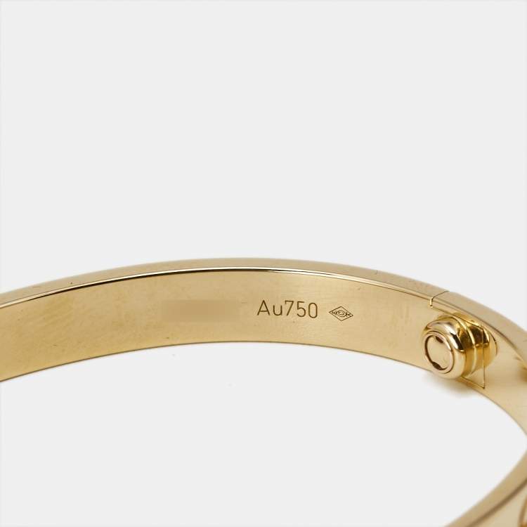 Pre Owned Cartier Love 18k Yellow Gold Classic Model Bracelet 17