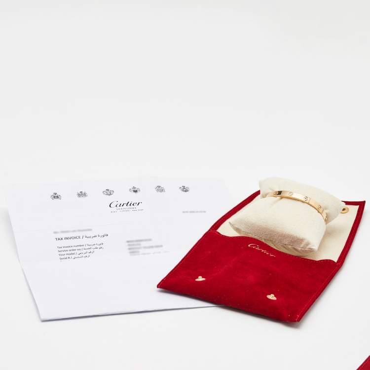 Pre Owned Cartier Love 18k Yellow Gold Classic Model Bracelet 17