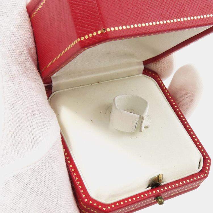 Pre Owned Cartier Love Platinum and Diamond Band Ring EU 51