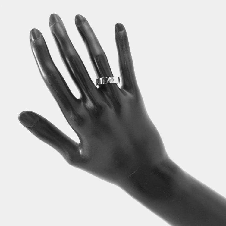 Pre Owned Cartier Love Platinum and Diamond Band Ring EU 51
