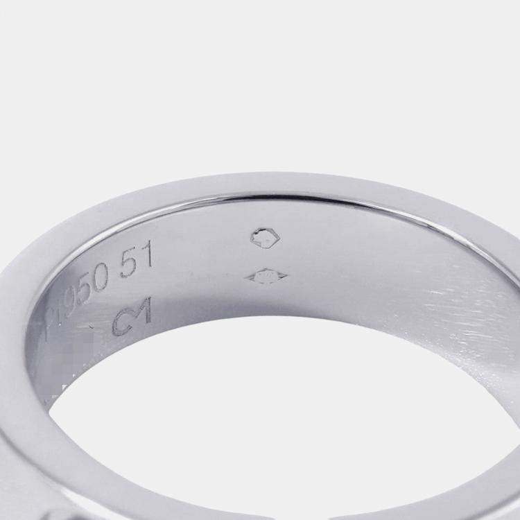 Pre Owned Cartier Love Platinum and Diamond Band Ring EU 51