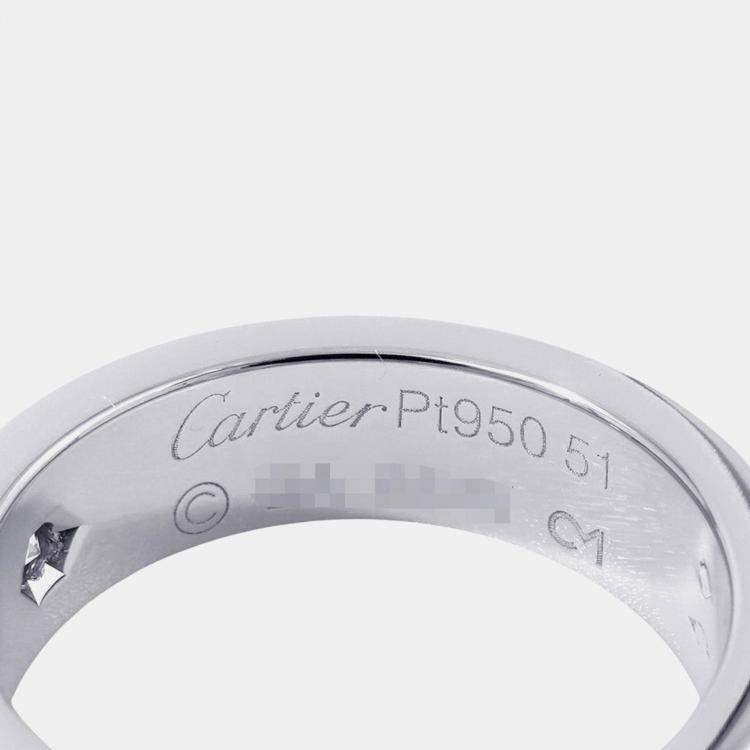 Pre Owned Cartier Love Platinum and Diamond Band Ring EU 51