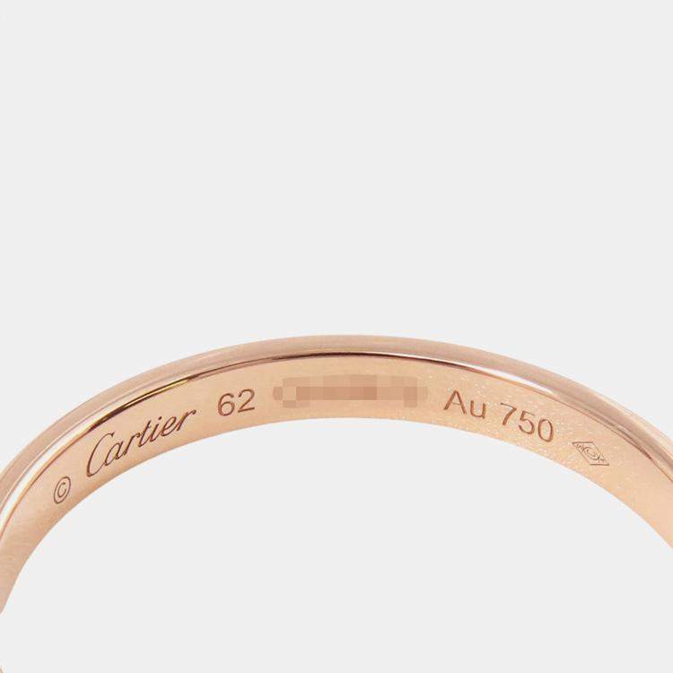 مملوكة مسبقًا Cartier Love 18K Rose Gold Diamond Band Ring EU 62