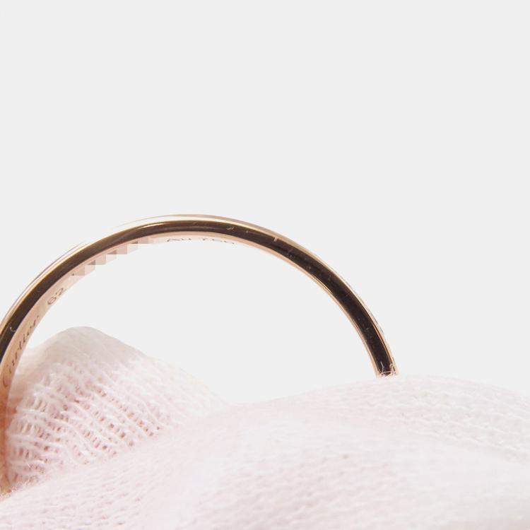 مملوكة مسبقًا Cartier Love 18K Rose Gold Diamond Band Ring EU 62