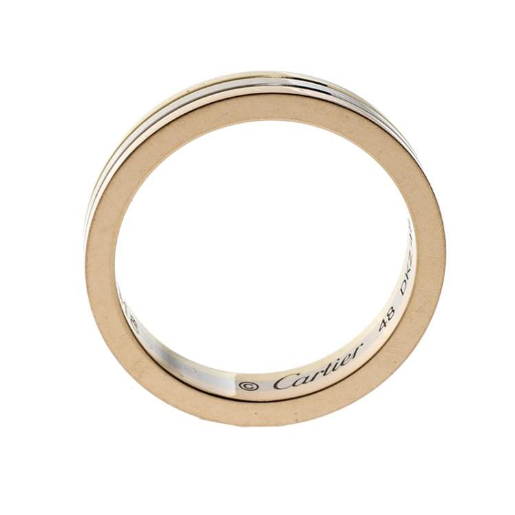Pre Owned Cartier Trinity 18K Three Tone Gold Wedding Band Ring Size 48