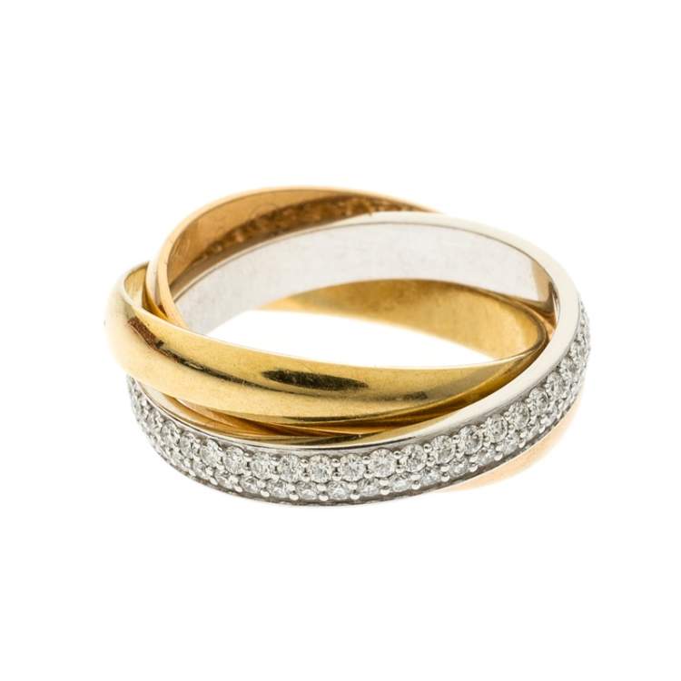 cartier three gold ring