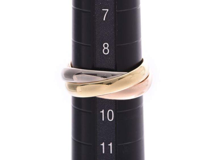 مملوكة مسبقًا Cartier Trinity De Cartier Three Tone 18k Gold Band Ring Size 49