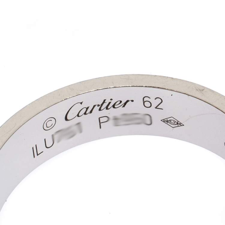 Pre Owned Cartier Love Platinum Band Ring Size 62
