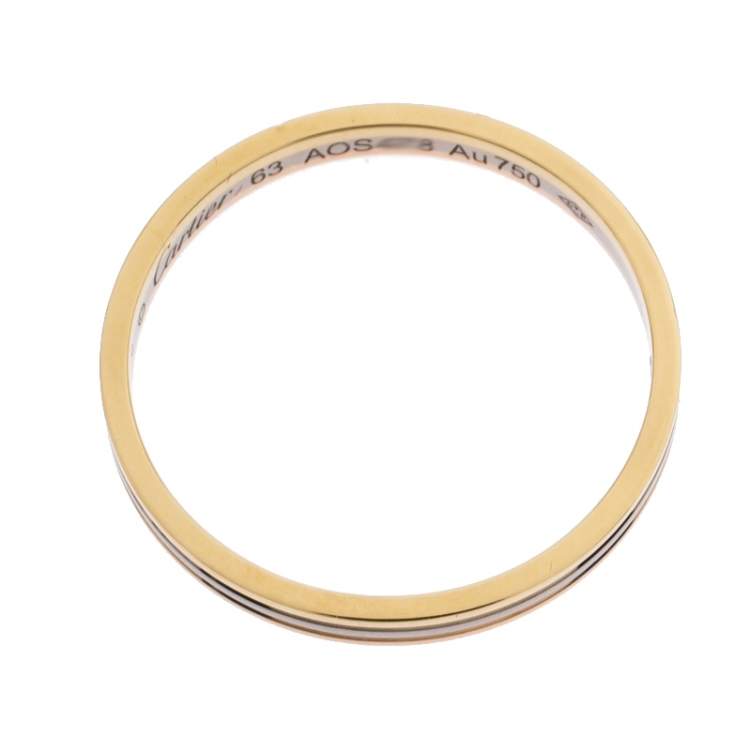 Pre Owned Cartier Trinity 18K Three Tone Gold Wedding Band Ring Size 63