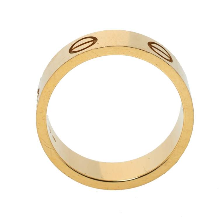 Pre Owned Cartier Love 18K Yellow Gold Band Ring Size 54