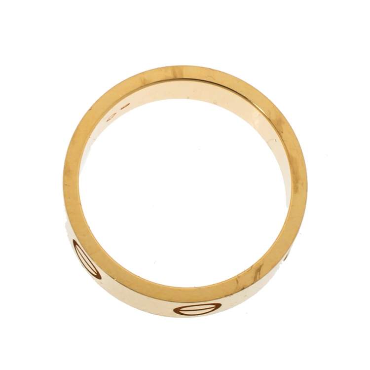 Pre Owned Cartier Love 18K Yellow Gold Band Ring Size 54