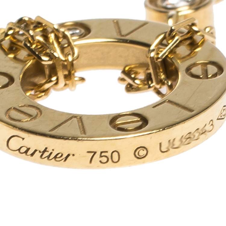 Pre Owned Cartier Love Diamond 18K Yellow Gold Chain Bracelet