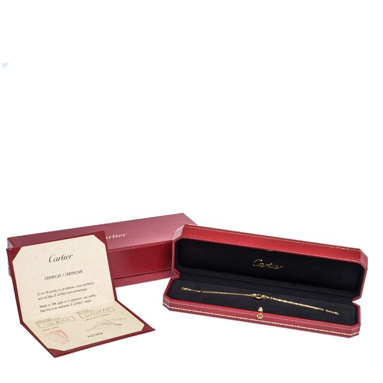 Pre Owned Cartier Love Diamond 18K Yellow Gold Chain Bracelet