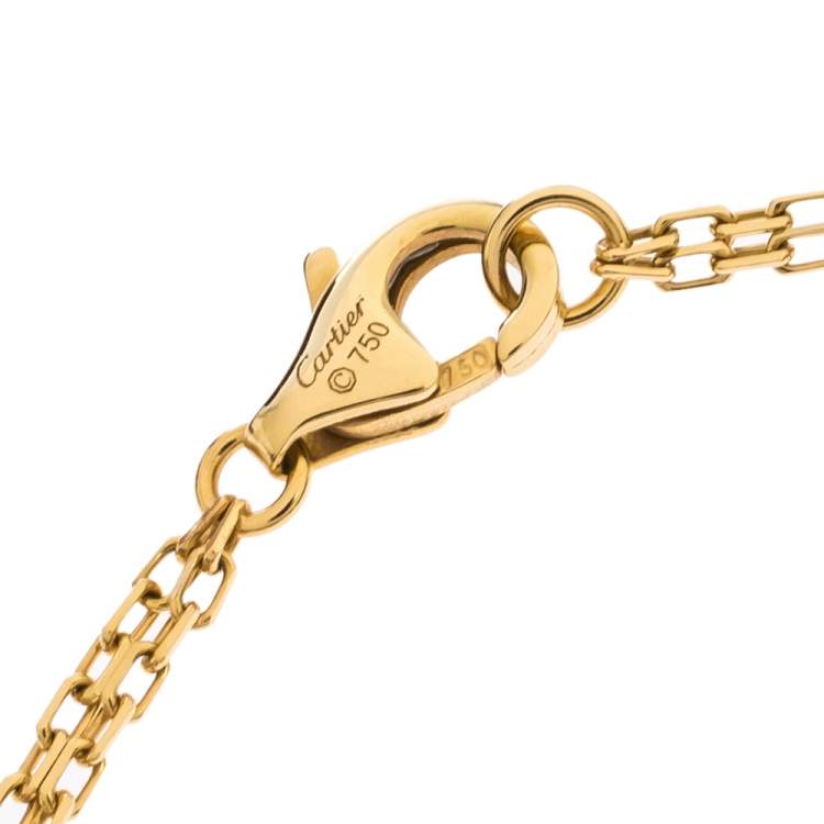 Pre Owned Cartier Love Diamond 18K Yellow Gold Chain Bracelet