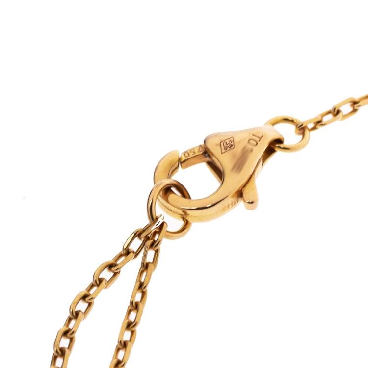 Pre Owned Cartier Trinity de Cartier Diamond Heart 18K Three Tone Gold Necklace 