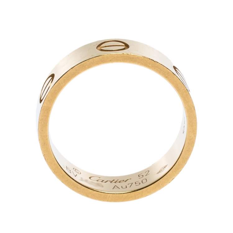 Pre Owned Cartier Love 18K Yellow Gold Band Ring Size 52