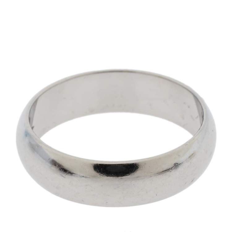 Pre Owned Cartier 1895 Platinum Wedding Band Ring Size 52