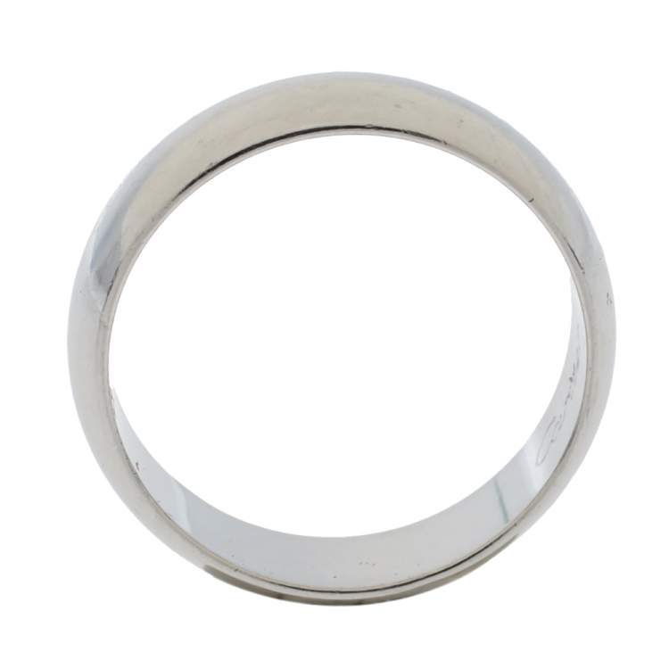 Pre Owned Cartier 1895 Platinum Wedding Band Ring Size 52