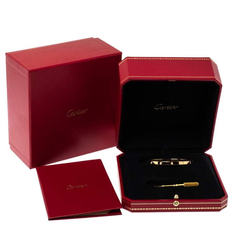 مملوكة مسبقًا Cartier Love 10 Diamond 18K Yellow Gold Narrow Bangle Bracelet 15