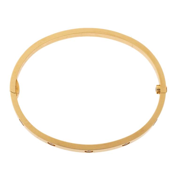 مملوكة مسبقًا Cartier Love 10 Diamond 18K Yellow Gold Narrow Bangle Bracelet 15
