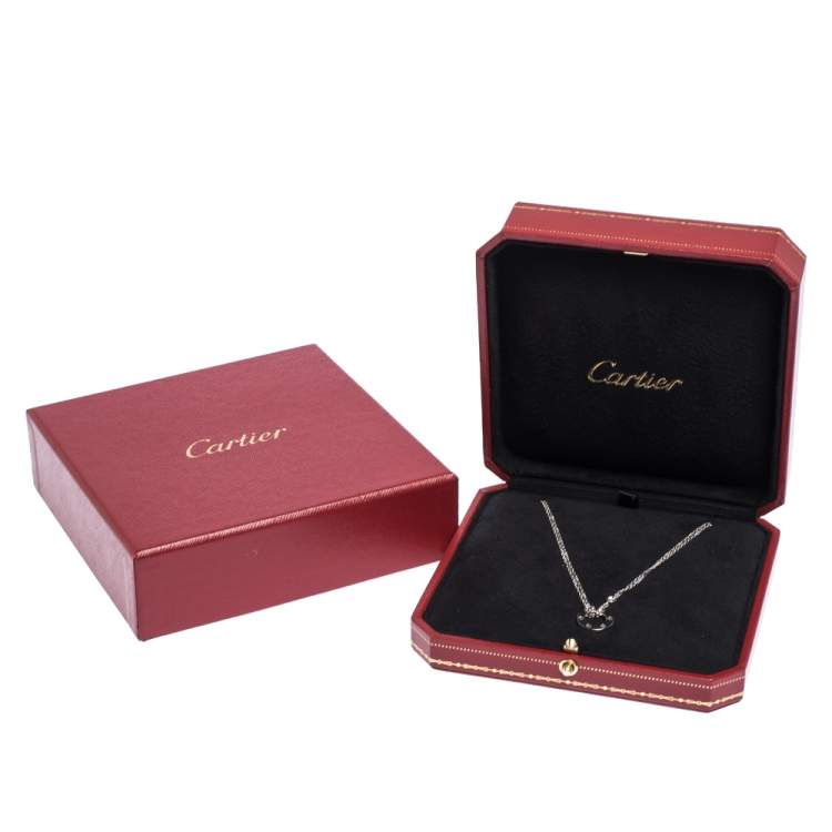 Pre Owned Cartier Love 2 Diamonds 18K White Gold Necklace