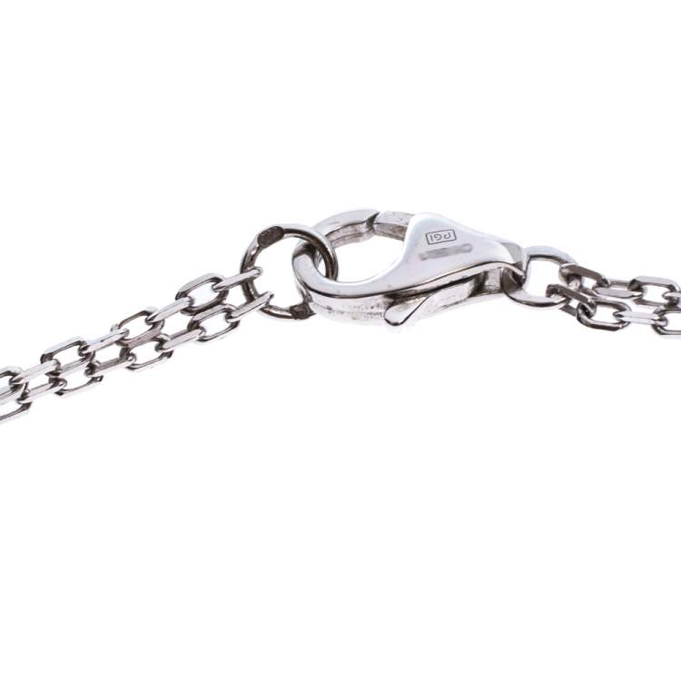 Pre Owned Cartier Love 2 Diamonds 18K White Gold Necklace