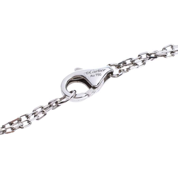 Pre Owned Cartier Love 2 Diamonds 18K White Gold Necklace