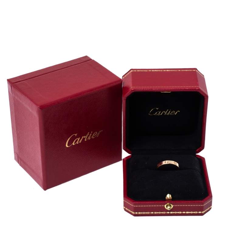 مملوكة مسبقًا Cartier Love 18K Rose Gold Wedding Band Ring Size 57