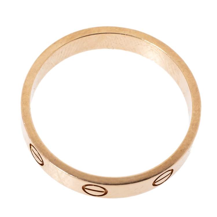 مملوكة مسبقًا Cartier Love 18K Rose Gold Wedding Band Ring Size 57