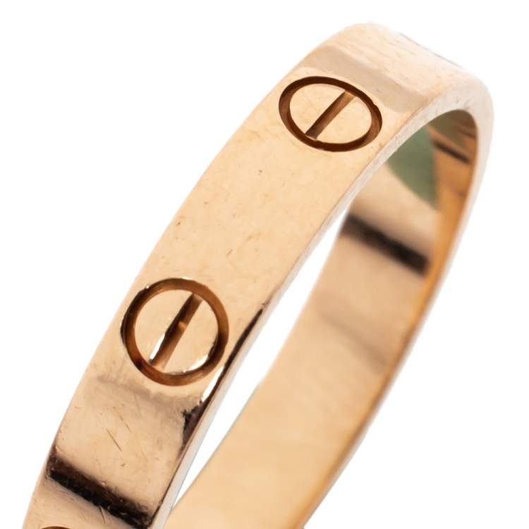 مملوكة مسبقًا Cartier Love 18K Rose Gold Wedding Band Ring Size 57