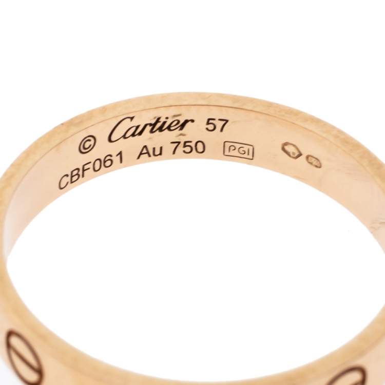 مملوكة مسبقًا Cartier Love 18K Rose Gold Wedding Band Ring Size 57