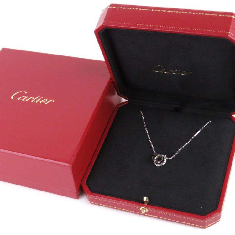 Pre Owned Cartier Love 18K White Gold Diamond Necklace 