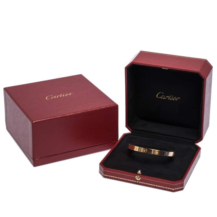 Pre Owned Cartier Love 18K Rose Gold Open Cuff Bracelet 19