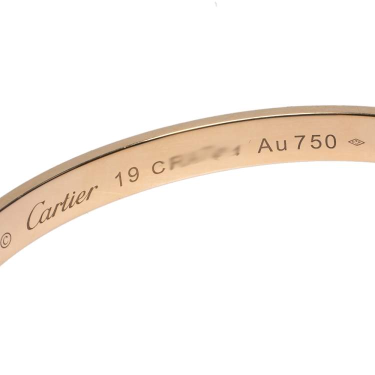 Pre Owned Cartier Love 18K Rose Gold Open Cuff Bracelet 19