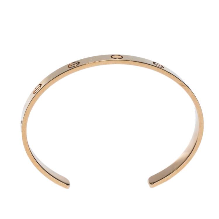 Pre Owned Cartier Love 18K Rose Gold Open Cuff Bracelet 19