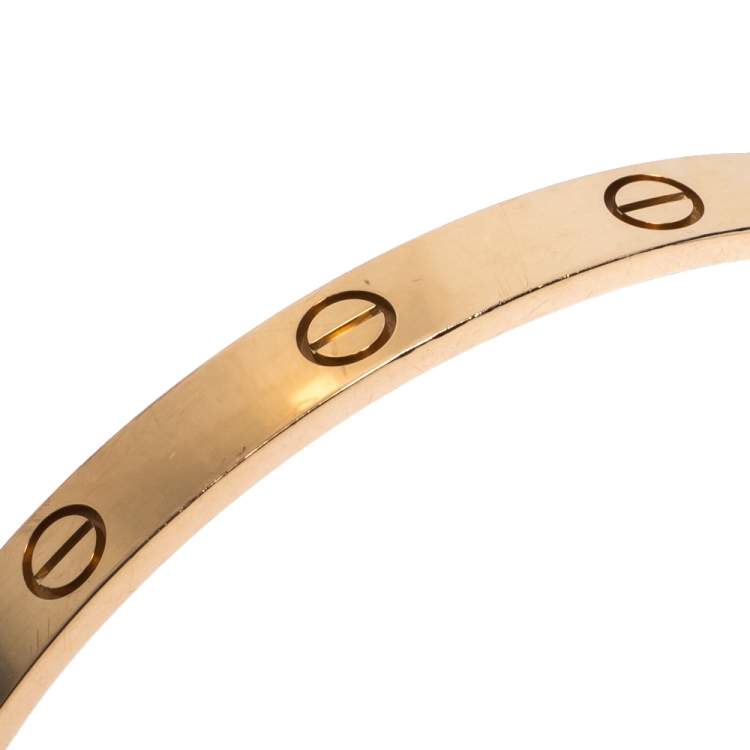 Pre Owned Cartier Love 18K Rose Gold Open Cuff Bracelet 19