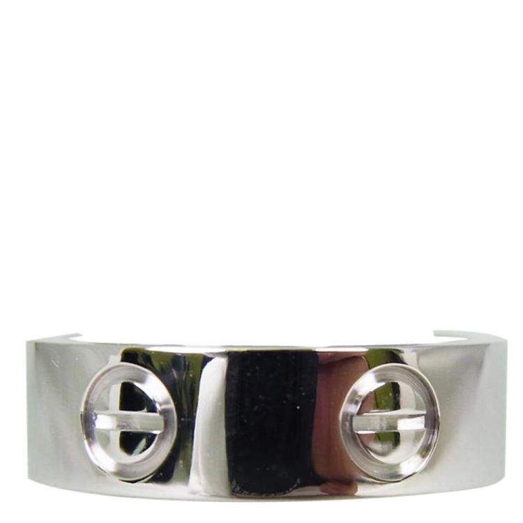 Pre Owned Cartier Love 18K White Gold Ring Size 50