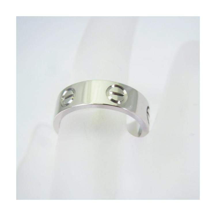 Pre Owned Cartier Love 18K White Gold Ring Size 50