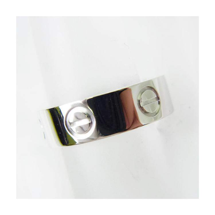 Pre Owned Cartier Love 18K White Gold Ring Size 50