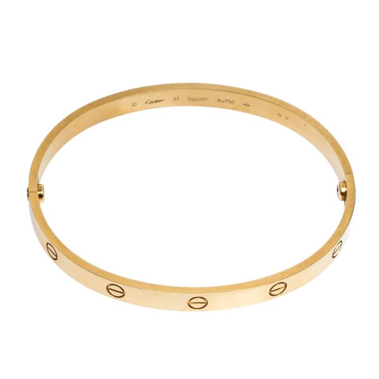 Pre Owned Cartier Love 18K Yellow Gold Bracelet 21