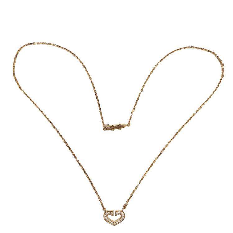 Pre Owned Cartier C Heart of Cartier Diamond 18K Yellow Gold Necklace