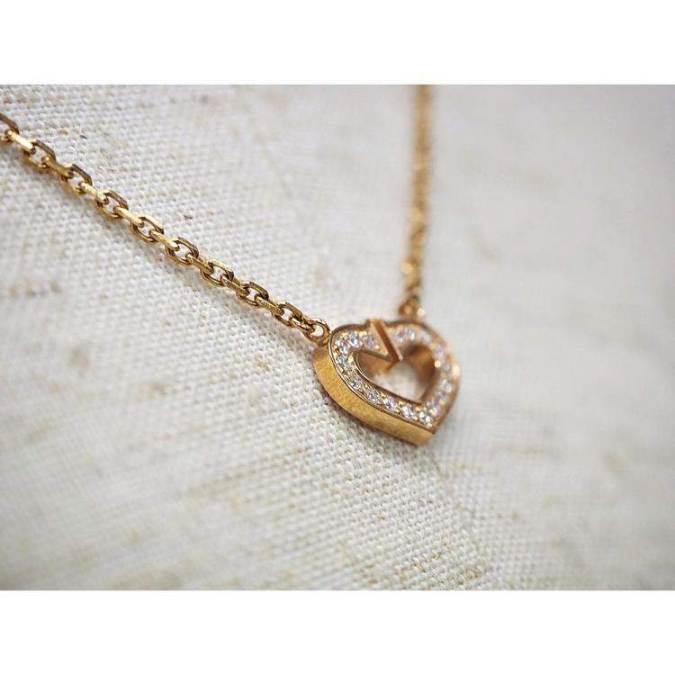 Pre Owned Cartier C Heart of Cartier Diamond 18K Yellow Gold Necklace