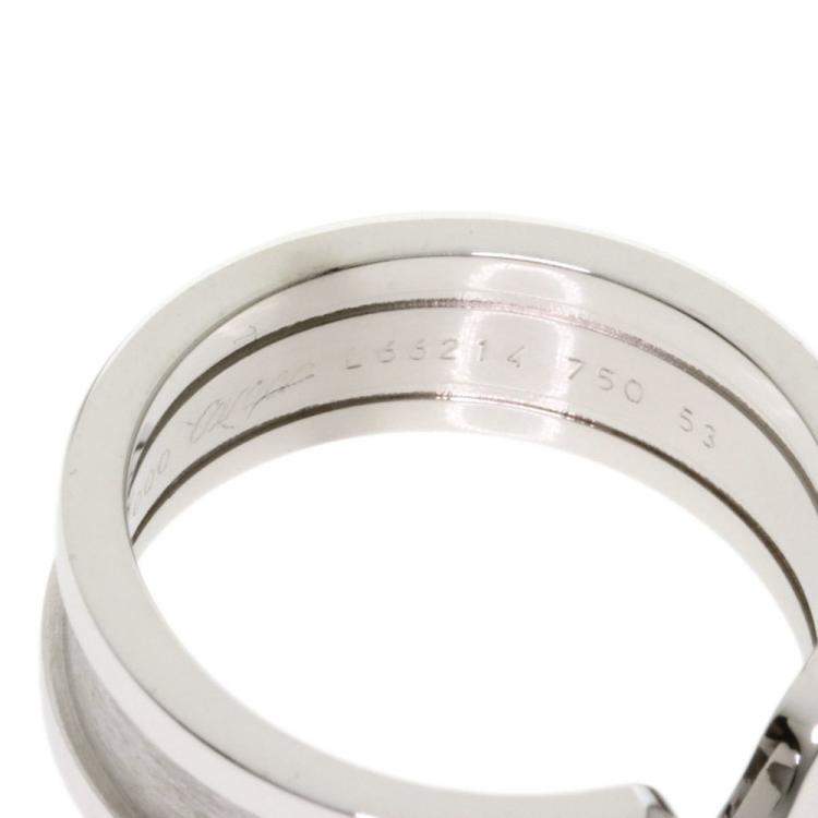 Pre Owned Cartier Double C de Cartier 18K White Gold Ring Size 53