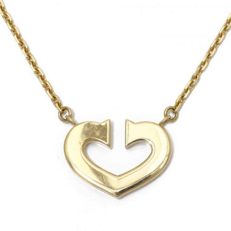 Pre Owned Cartier C de Cartier 18K Yellow Gold Pendant Necklace