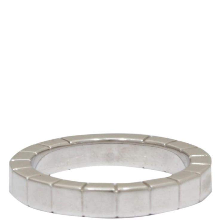 Pre Owned Cartier Lanieres 18K White Gold Ring Size 48